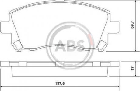 Гальмівні колодки пер. Subaru Forester/Outback 97-03/Impreza 92-/Legacy 89-03 A.B.S. 36972 (фото 1)