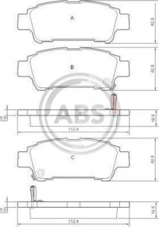 Колодки гальмівні задн. Estima/Previa/Avensis 00-06 A.B.S. 37228 (фото 1)