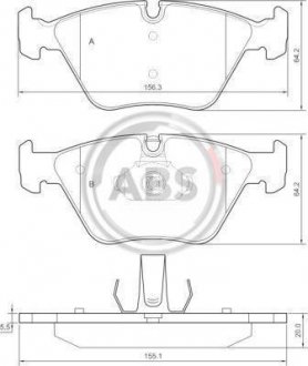 Гальмівні колодки перед. BMW 3(E46) 99-07/X3(E83) 03-11 (ATE) A.B.S. 37374