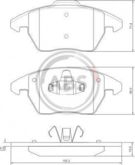 Гальмівні колодки перед. Citroen C4/Peugeot 207/208/307/308/Jetta IV 07- A.B.S. 37429