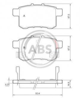 Тормозные колодки зад. Honda Accord VIII 08- (nissin) A.B.S. 37756 (фото 1)