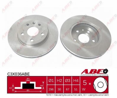 Тормозной диск ABE C3X036ABE (фото 1)