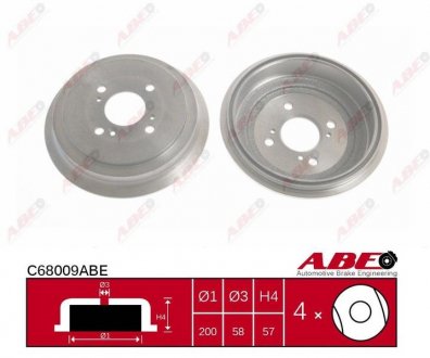 Тормозной барабан ABE C68009ABE (фото 1)