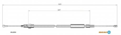 AUDI трос ручного гальма TT 98- 1610/1055 ADRIAUTO 03.0255