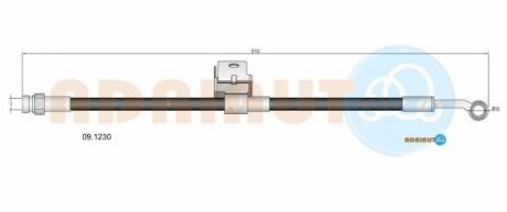 Шланг гальм. задн. лів. HYUNDAI ACCENT -10 ADRIAUTO 09.1230