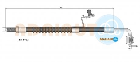 FORD Шланг тормозной передний лев. (ABS) Escort 91-94 ADRIAUTO 13.1260