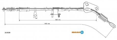 MAZDA Трос ручного тормоза лев. 323 89- ADRIAUTO 22.0228