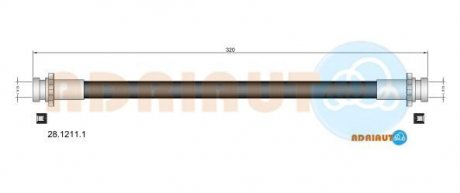 NISSAN Шланг тормозной пер.лев.Sunny N14 90- ADRIAUTO 28.1211.1