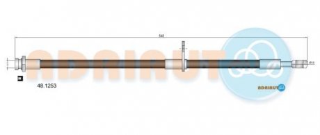 Шланг тормозной пер. прав. SUZUKI Grand Vitara 1.6 08- ADRIAUTO 48.1253 (фото 1)