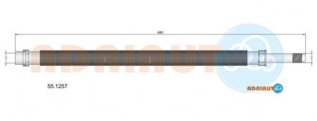VW Шланг тормозной зад. LT 03- ADRIAUTO 55.1257 (фото 1)