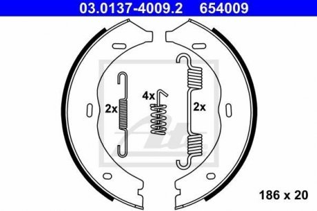 Колодки тормозные барабанные к-кт ATE 03013740092 (фото 1)