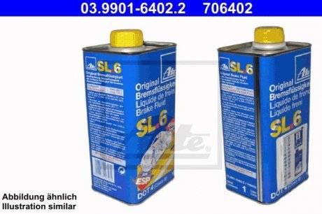 Тормозная жидкость SL.6 DOT 4 1 L ATE 03.9901-6402.2