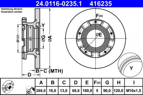 Гальмівний диск ATE 24.0116-0235.1 (фото 1)
