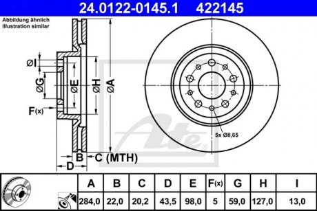 Гальмівний диск ATE 24.0122-0145.1 (фото 1)