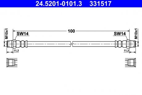 Тормозной шланг ATE 24.5201-0101.3 (фото 1)