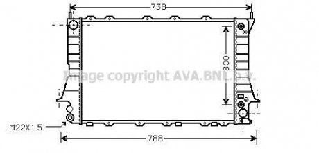 Радіатор AUDI 100/A6 26/8 AT 92-97 (Ava) AVA COOLING AIA2084