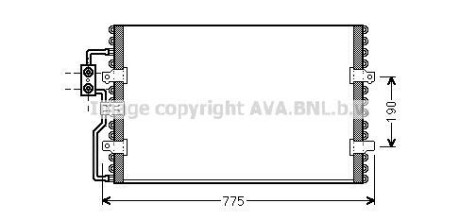 AVA CITROEN Радіатор кондиціонера (конденсатор) без осушувача Evasion, Jumpy, Fiat Scudo, Peugeot 806, Expert AVA COOLING CN5093 (фото 1)
