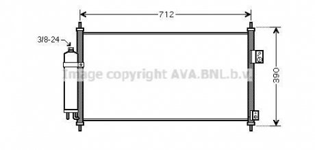 Конденсор кондиционера X-TRAIL 20i/25i MT/AT 01- AVA COOLING DN5263D (фото 1)