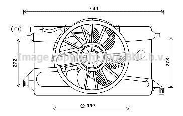 AVA FORD Вентилятор радіатора (дифузор в зборі) C-MAX, FOCUS II AVA COOLING FD7561