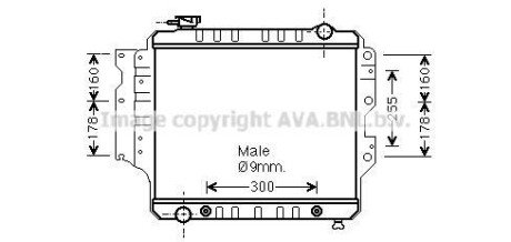 AVA JEEP Радіатор сист. охолодження двиг. WRANGLER 92-95 AVA COOLING JE2022 (фото 1)