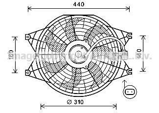 Вентилятор радіатора KIA SORENTO (2003) (AVA) AVA COOLING KA7537