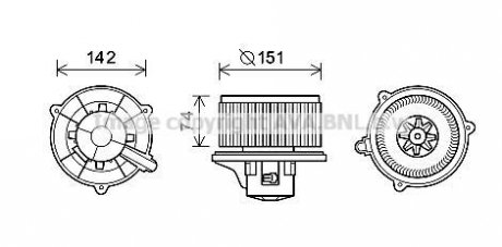 Вентилятор обігрівача салону Kia Rio (00-05) 1.3i 1.5i AVA AVA COOLING KA8224 (фото 1)