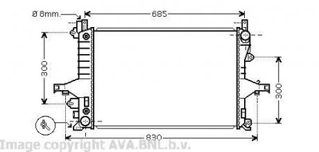 Радіатор охолодження двигуна V70 ALL 00-07/S80 20/4/9 (Ava) AVA COOLING VO 2115