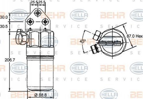 Осушувач кондиціонера AUDI A6 1.9-2.7 97-05 BEHR 8FT351197-321 (фото 1)