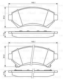 Тормозные колодки, дисковые. BOSCH 0 986 424 466 (фото 1)