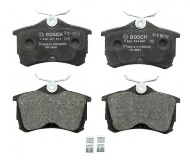 Комплект тормозных колодок, дисковый тормоз BOSCH 0986424661 (фото 1)