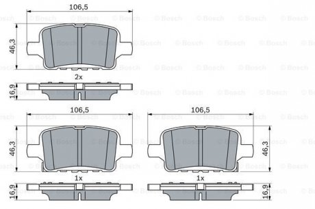 Тормозные колодки, дисковые. BOSCH 0986424870 (фото 1)