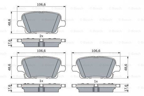 Тормозные колодки, дисковые. BOSCH 0986424872 (фото 1)