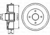 RENAULT гальмівний барабан задній LAGUNA 94- BOSCH 0986477121 (фото 1)