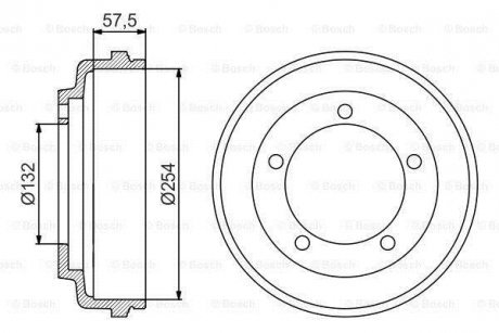 Барабан тормозной BOSCH 0 986 477 204