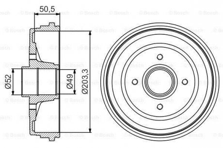 Тормозной барабан BOSCH 0 986 477 205