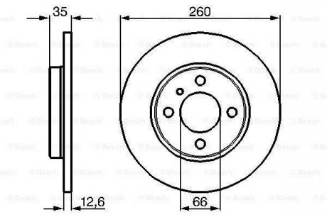 Тормозной диск BMW E30 \'\'F BOSCH ="0986478029"