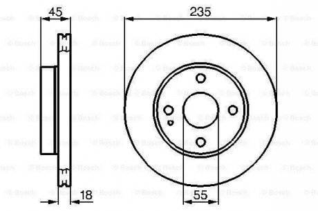 Тормозной диск MAZDA 121/121/Metro/323/MX-5 \'\'F BOSCH ="0986478241" (фото 1)