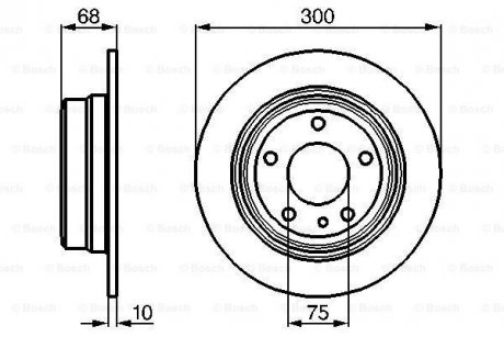 Тормозной диск BMW E32 730 '\'R BOSCH ="0986478323" (фото 1)