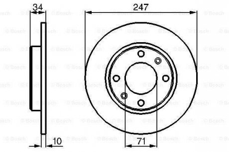 Диск тормозной задний PEUGEOT 405 247X10 BOSCH 0986478359 (фото 1)