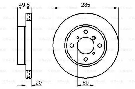 Диск тормозной SUZUKI BOSCH 0986478450 (фото 1)