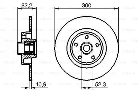 RENAULT Диск торм. задний с подшипником и кольцом ABS Velsatis 02- BOSCH 0986479280