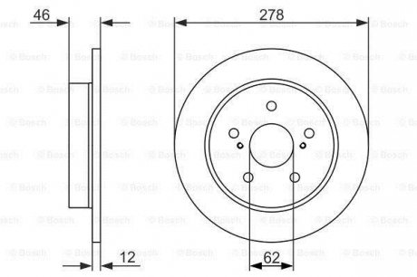 Тормозной диск SUZUKI Kizashi \'\'R BOSCH ="0986479752" (фото 1)