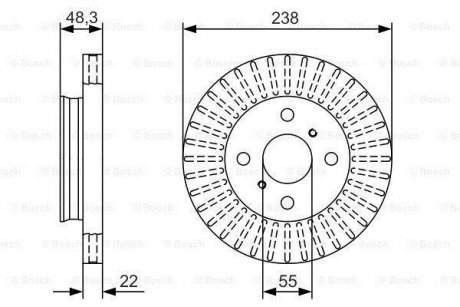 Диск торм. пер. TOYOTA COROLLA 97- BOSCH 0986479A63