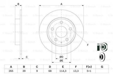 Диск торм. зад. MAZDA 3 -19 BOSCH 0986479E54