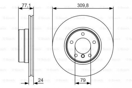 Тормозной диск BMW E60 520i/525d \'\'F PR2 BOSCH ="0986479S29" (фото 1)