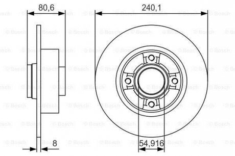 Гальмівний диск RENAULT Clio/Megane/Modus/Twingo/Wind \'\'R \'\'1.2-2.0 \'\'02>> PR2 BOSCH ="0986479S37" (фото 1)