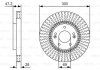 Гальмівний диск HYUNDAI Sonata/ix35 F'2,0-2,409>> BOSCH ="0986479U43" (фото 1)