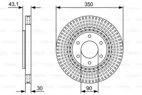 Тормозной диск NISSAN/INFINITI Armada/Titan/QX56 F'5,6'03-10 BOSCH ="0986479V51" (фото 1)