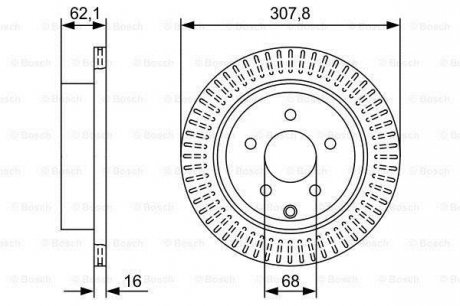 Тормозной диск INFINITI/NISSAN FX/M/Q70/Q50/JX/QX60/QX70/FX35/Murano/Pathfinder 'R'3,5-4,508- BOSCH ="0986479W11" (фото 1)