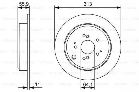 Тормозной диск ACURA/HONDA MDX/MR-V/Pilot 'R'3,5'05>> BOSCH ="0986479W23" (фото 1)
